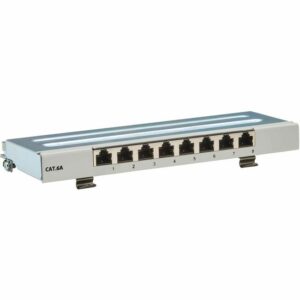 Tripp Lite by Eaton Cat6a STP Patch Panel, 8 Ports, DIN Rail or Wall Mount, TAA