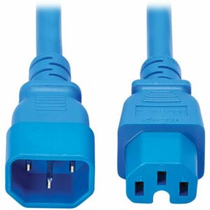 Tripp Lite by Eaton series Power Cord C14 to C15 - Heavy-Duty, 15A, 250V, 14 AWG, 10 ft. (3.1 m), Blue