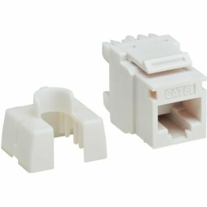 Eaton Tripp Lite Series Cat6 Keystone Jacks, 25 Pack - 4PPoE Compliant, 110/Krone, 568A/B, RJ45 Ethernet, White, TAA