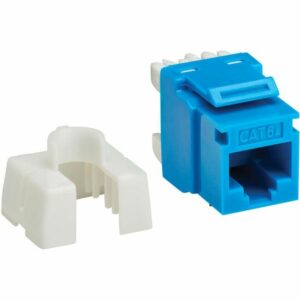 Eaton Tripp Lite Series Cat6 Keystone Jacks, 10 Pack - 4PPoE Compliant, 110/Krone, 568A/B, RJ45 Ethernet, Blue, TAA