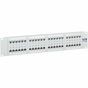 Eaton Tripp Lite Series 48-Port Cat6 Patch Panel - 4PPoE Compliant, 110/Krone, 568A/B, RJ45 Ethernet, 2U Rack-Mount, White, TAA