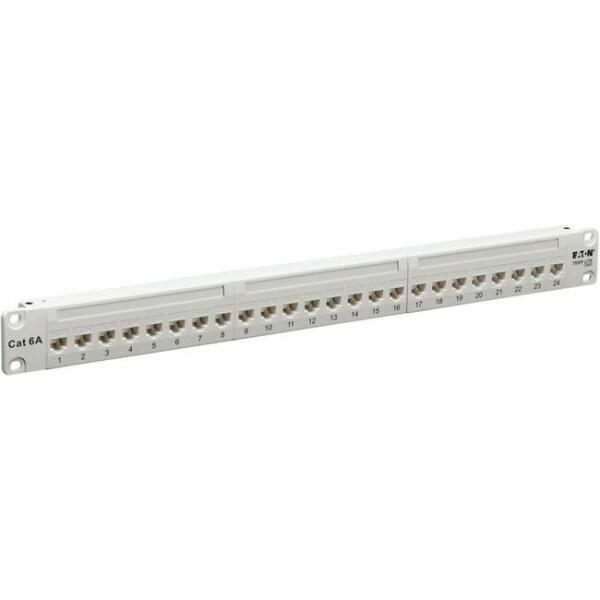 Eaton Tripp Lite Series 24-Port Cat6a Feed-Through Patch Panel - 4PPoE Compliant