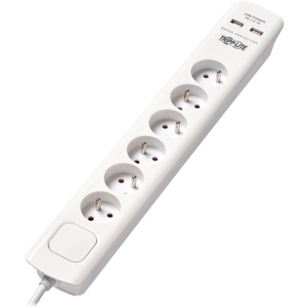 Tripp Lite by Eaton 6-Outlet Surge Protector with USB Charging - French Type E Outlets