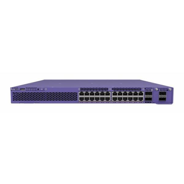 Extreme Networks 5720-24MXW front view with optional VIM uplink module shown