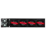 Edge-Core AGR560 AS9947-36XKB-O-AC-F rear panel showing two power supplies and four fan modules