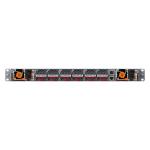 Micas Networks M2-W6520-24DC8QC-FA rear panel showing two power supplies, six fan modules and two RJ45 ports