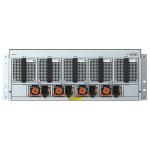 Micas Networks M2-W6940-128QC-FA rear panel showing five fan modules and four power supplies