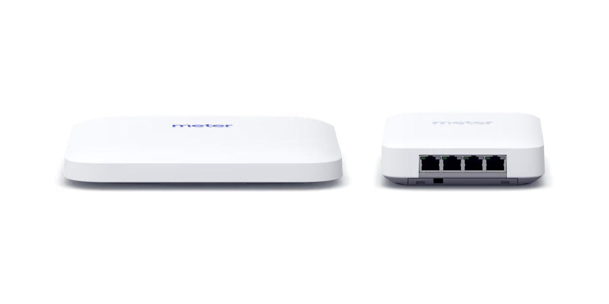 Meter A1 and A2 Wi-Fi 7 access-point renderings.